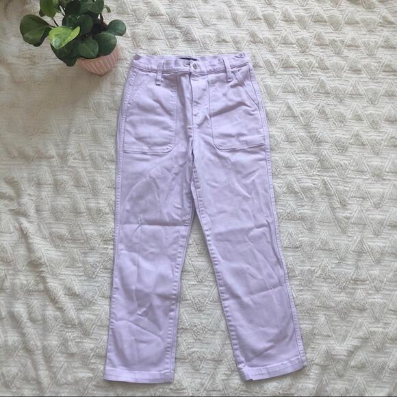 J. Crew Straight Leg Crop Jeans in Light Purple Garment Dyed Denim - Picture 3 of 10